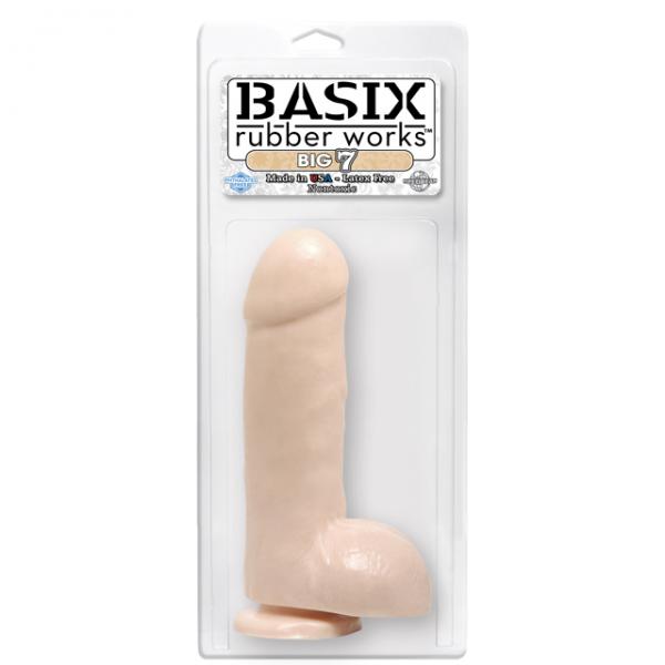 Basix Rubber Works - Big 7in Dong With Suction Cup Flesh