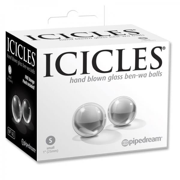 Icicles No 41 Small Glass Ben Wa Balls Clear