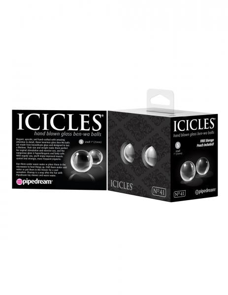 Icicles No 41 Small Glass Ben Wa Balls Clear
