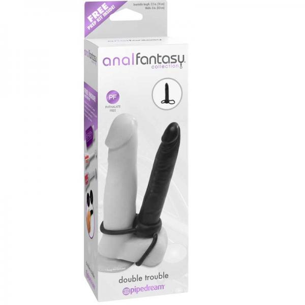 Anal Fantasy Double Trouble Cock Ring Black