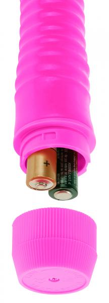 Neon Ribbed Rocket Pink Vibrator