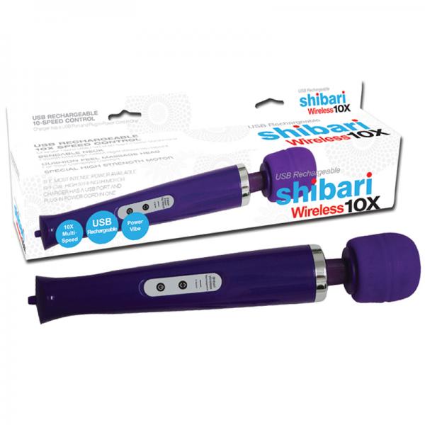 Shibari Wireless Wand 10x Purple,10 Speeds, Rechargeable