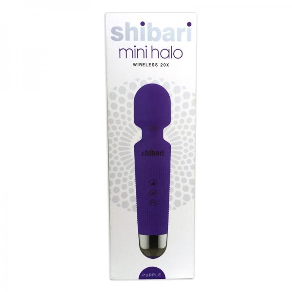Shibari Mini Halo Wireless Wand 20 Pulsations 8 Speeds Rechargeable Water Resistant Purple