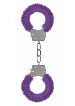 Ouch Pleasure Handcuffs Furry Cuffs Purple