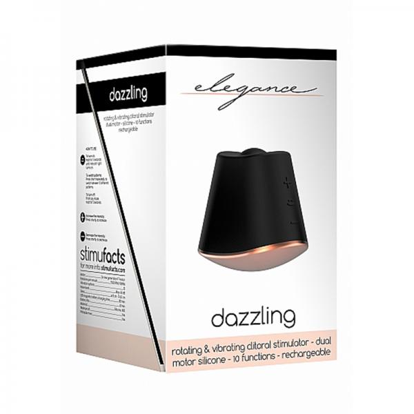 Elegance Dazzling 180/360 Degree Rotating & Vibrating Clitoral Stimulator - Black