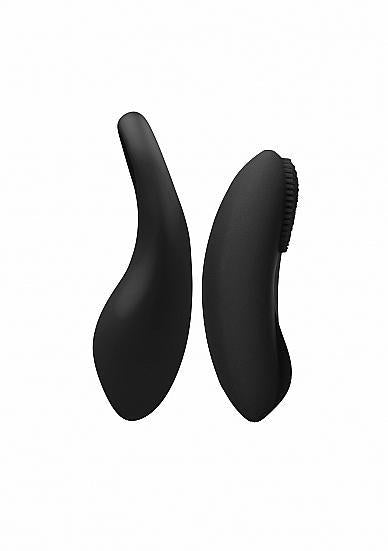 Elegance Dual Poise Vibrating Cock Ring & Remote Black