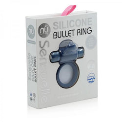 Sensuelle Bullet Cock Ring With Tongue Navy Blue