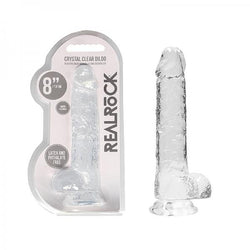 Realrock Realistic Dildo With Balls 8in Transparent