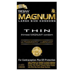 Trojan Magnum Thin Large Size Condoms With Ultrasmooth Lubricant