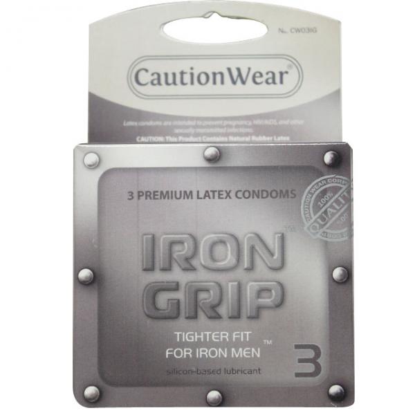 Caution Wear Iron Grip Condoms 3 Pack