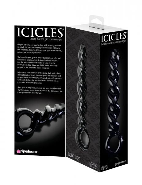 Icicles No 39 Black Glass Massager