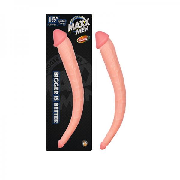 Maxx Men Curved Double Dong 15 inches - Beige