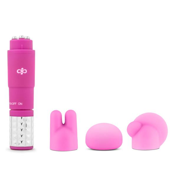 Rose Revitalize Massage Kit with 3 Silicone Attachments Pink