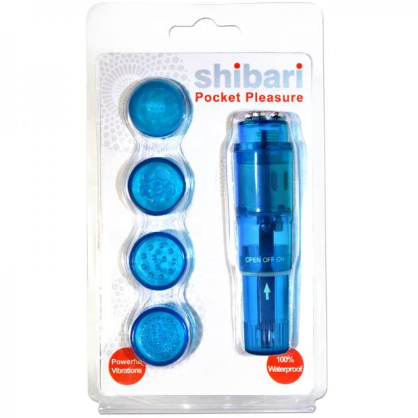Shibari Pocket Pleasure W/4 Attachments Blue