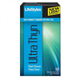 Lifestyles Ultra Thyn Latex Condoms 10 Count Package