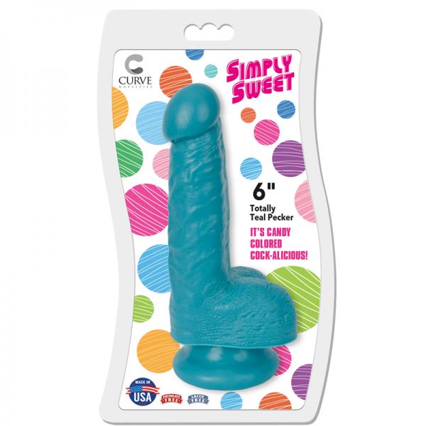 Simply Sweet Totally Teal Pecker 6 inches Dildo