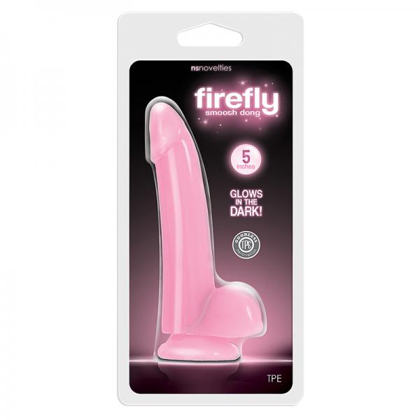 Firefly Smooth Glowing Dong 5 inches Pink