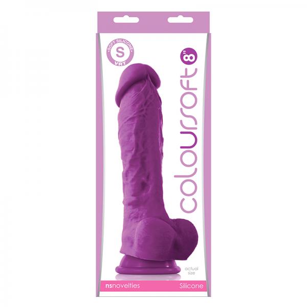 Coloursoft 8 inches Soft Dildo Purple