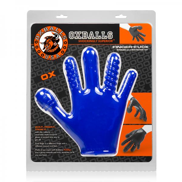 Oxballs Finger Fuck Glove, Police Blue