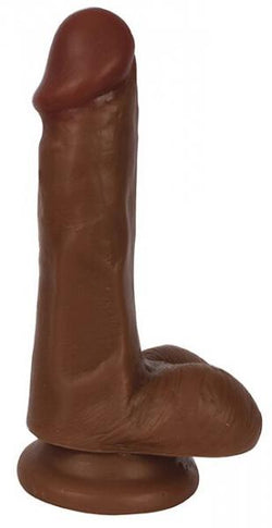 Thinz 6 inches Slim Dong with Balls Chocolate Brown