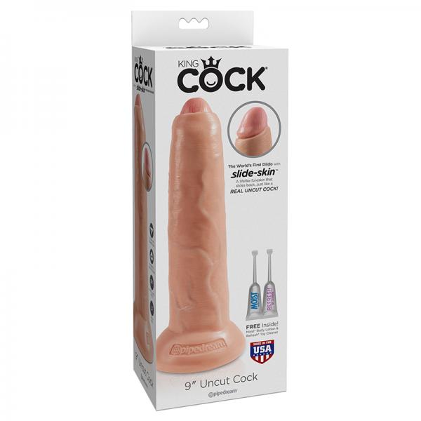 King Cock 9 inches Uncut Dildo Beige