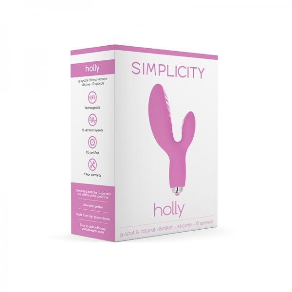 Simplicity Holly G-spot + Clitoral Vibrator - Pink