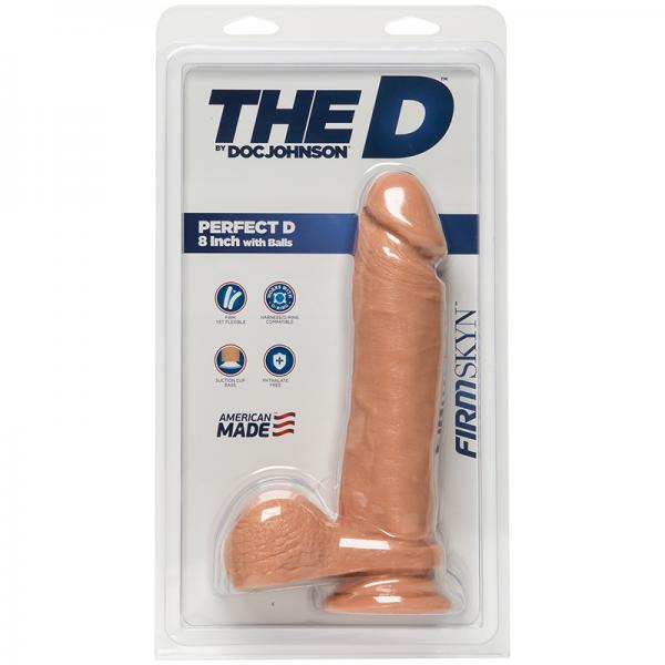 The D The Perfect D 8 inches Dildo with Balls Beige