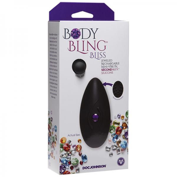 Body Bling Clit Caress Mini-vibe In Second Skin Silicone Purple