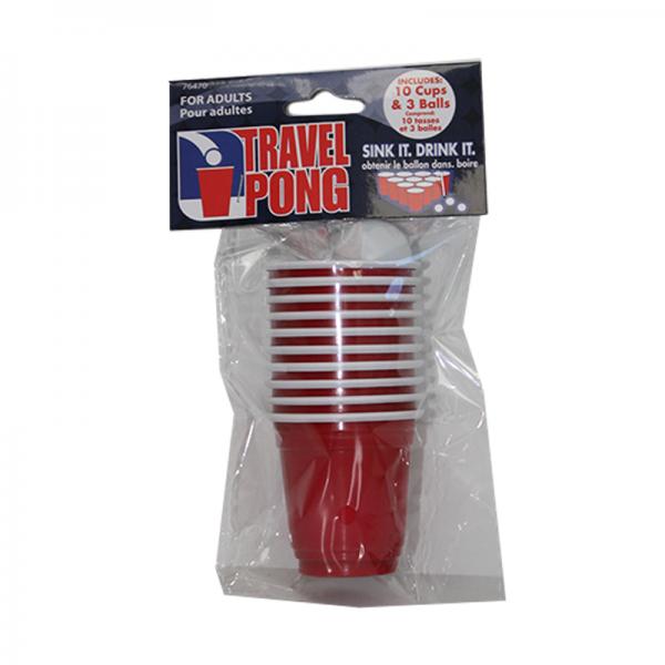Travel Beer Pong Set (10 Cups/3 Balls)