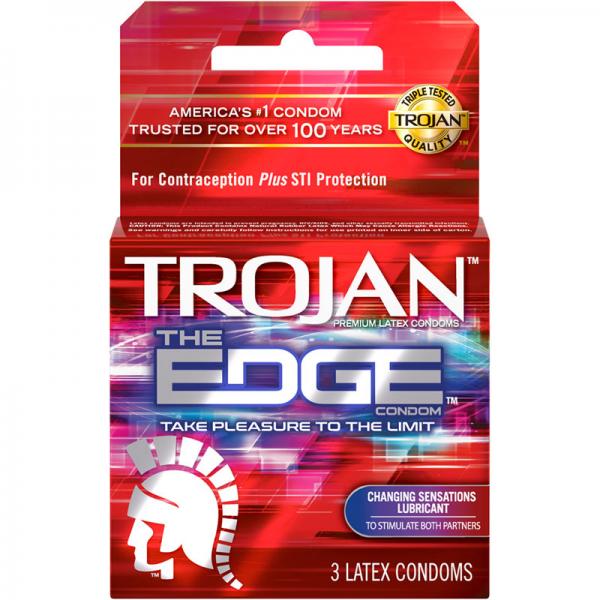 Trojan The Edge Condom 3 Pack Latex Condoms