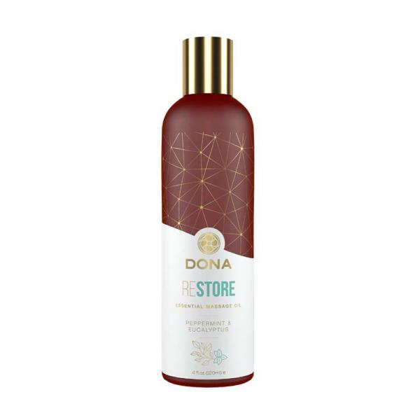 Dona Essential Massage Oil Restore Peppermint & Eucalyptus 4oz
