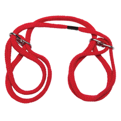 Japanese Style Bondage Cotton Wrist Or Ankle Cuffs Red