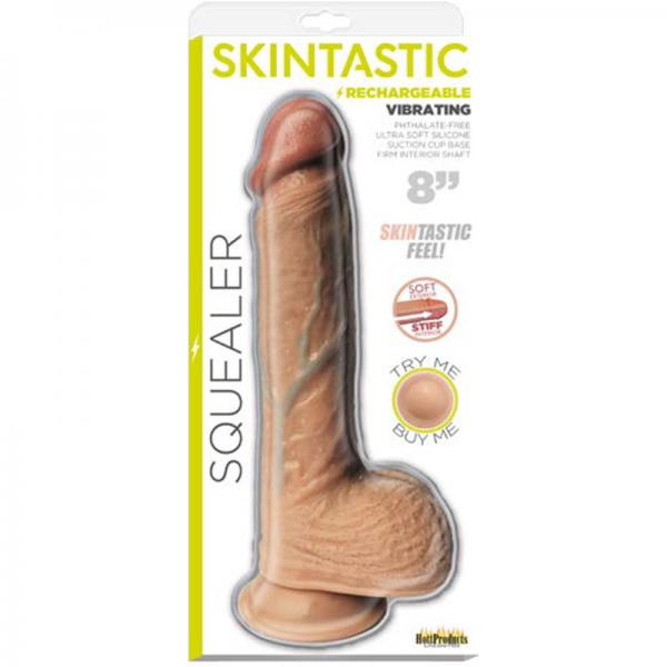 Skintastic Squealer Ultra Skin 8 inches Vibrating Dido Beige