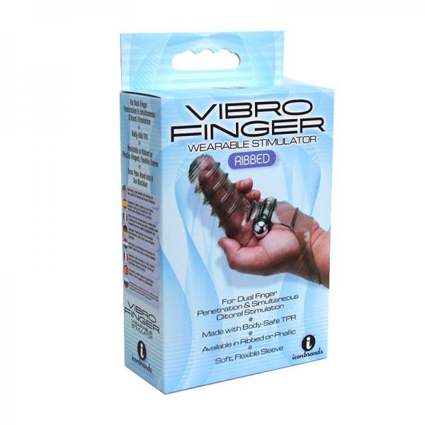 Vibrofinger Ribbed Finger Massager Smoke
