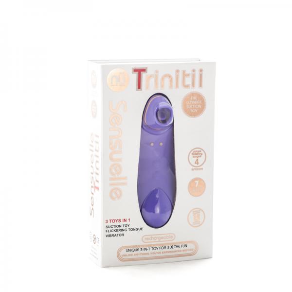 Sensuelle Trinitii 3-in-1 Suction Tongue Vibe Ultra Violet