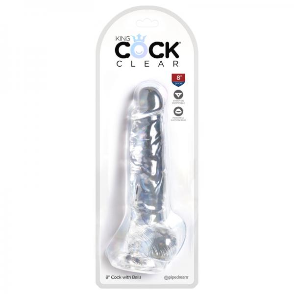 King Cock Clear 8in Cock With Balls