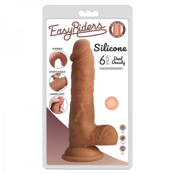 Easy Riders 6in Dual Density Silicone Dong With Balls