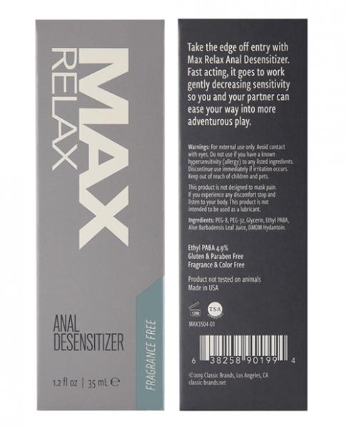 Max Relax Anal Desensitizer 1.2 fluid ounces