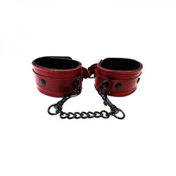 Leather Wrist Cuffs Burgunday & Black Accessories