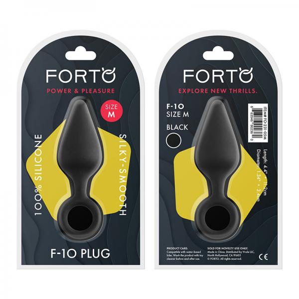 Forto F-10: Silicone Plug W/ Pull Ring Med Black