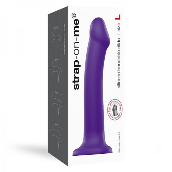 Strap-on-me Semi-realistic Dual Density Bendable Dildo Purple Size L