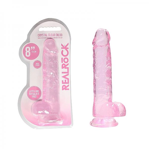 Realrock Realistic Dildo With Balls 8in Pink