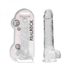 Realrock Realistic Dildo With Balls 9in Transparent